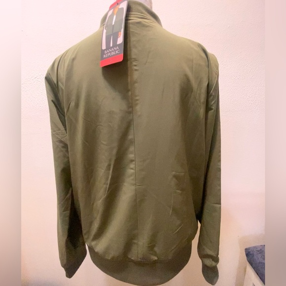 Banana Republic Bomber zip up soft fall Jacket olive green - Picture 4 of 6